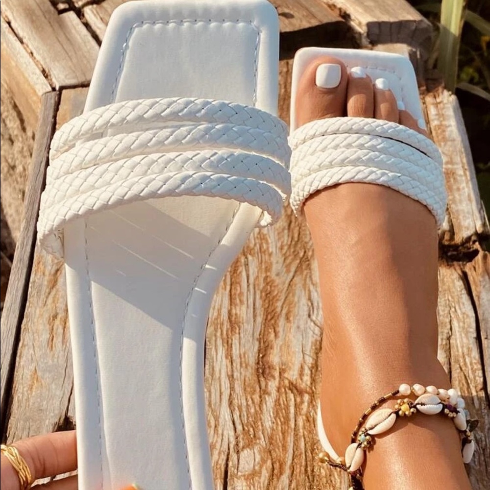 White sandals